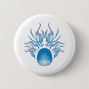 Badge Rond 5 Cm Crâne d'origami