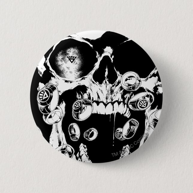 Badge Rond 5 Cm Crâne et anneaux (Devant)