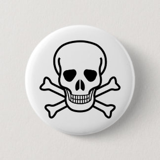 Badge Rond 5 Cm crâne et os croisés