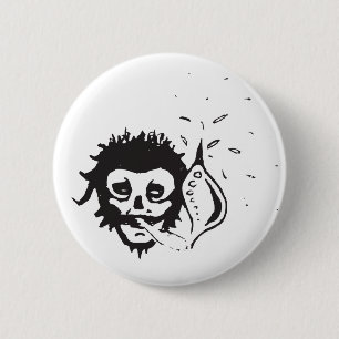 Badge Rond 5 Cm crâne fumant