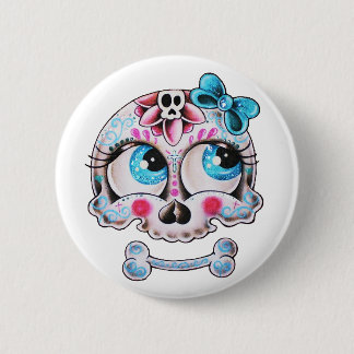 Badge Rond 5 Cm Crâne Girly