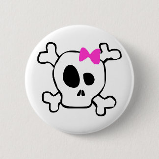Badge Rond 5 Cm Crâne Girly