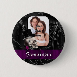 Badge Rond 5 Cm Crâne gothique de tatouage