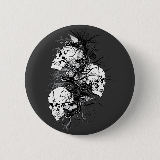 Badge Rond 5 Cm Crâne Imaginaire (Devant)