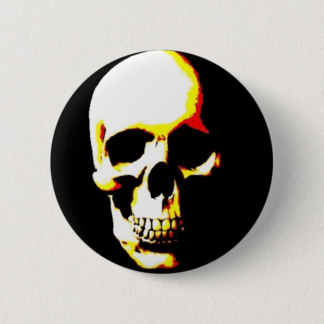 Badge Rond 5 Cm Crâne Imaginaire Art Rock Punk (Devant)