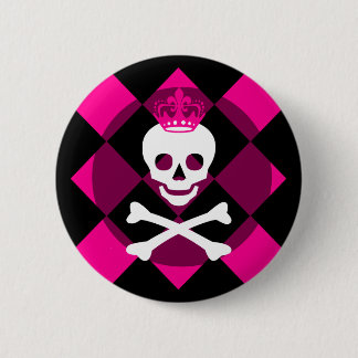 Badge Rond 5 Cm Crâne Pinz de mod