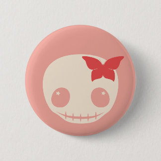 Badge Rond 5 Cm Crâne rose mignon