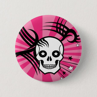 Badge Rond 5 Cm Crânes et étoiles