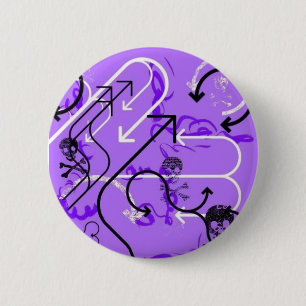 Badge Rond 5 Cm Crânes et flèches