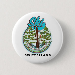 Badge Rond 5 Cm Crans-Montana Suisse ski