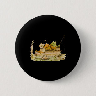 Badge Rond 5 Cm Crapaud Grenouille Pêche Livre Clic Vintage Grenou