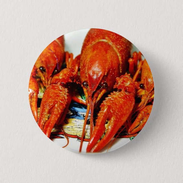 Badge Rond 5 Cm Crawdads Craytfish d'écrevisses (Devant)