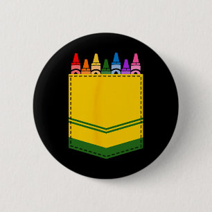 Badge Rond 5 Cm Crayon Boîte de poche Enseignant Costume cadeau