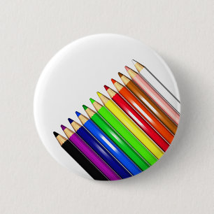 Badge Rond 5 Cm crayons de couleur