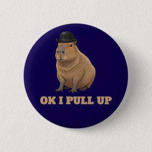 Badge Rond 5 Cm Création de mème de capybara tendance et drôle