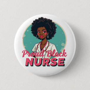 Badge Rond 5 Cm Création pour l'appréciation des infirmières noire