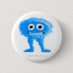 Badge Rond 5 Cm Créature aux longues jambes bleue