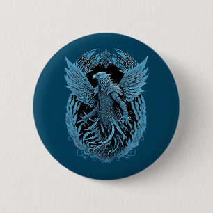 Badge Rond 5 Cm Créature Imaginaire Aigle médiéval