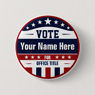 Badge Rond 5 Cm Créer un bouton politique d'élection personnalisé