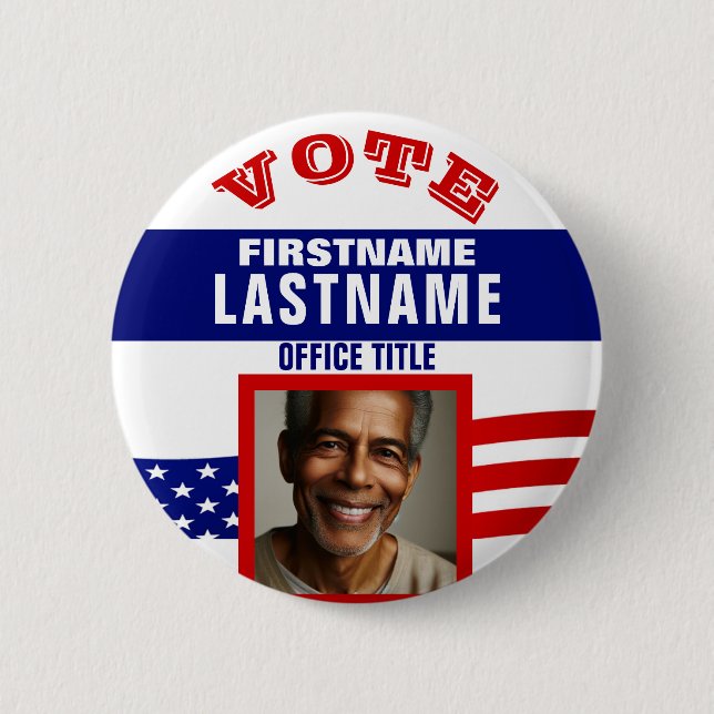 Badge Rond 5 Cm Créer un bouton politique personnalisé (Devant)