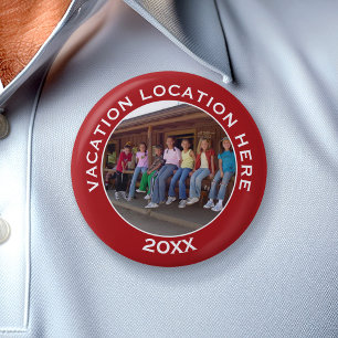 Badge Rond 5 Cm Créer un souvenir de vacances avec photo et texte