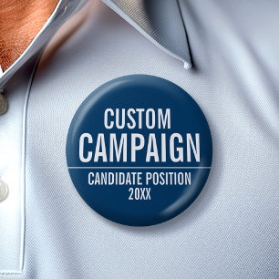 Badge Rond 5 Cm Créer votre propre équipement de campagne - Blanc