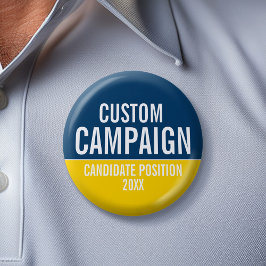 Badge Rond 5 Cm Créer votre propre équipement de campagne - Jaune 