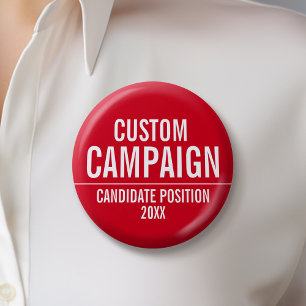 Badge Rond 5 Cm Créer votre propre équipement de campagne - rouge