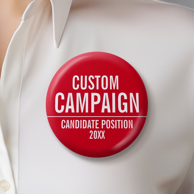 Badge Rond 5 Cm Créer votre propre équipement de campagne - rouge  (Custom Campaign Buttons - Make Your Own Election Swag)