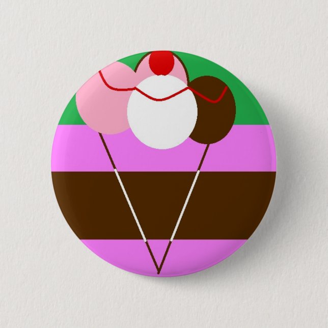 Badge Rond 5 Cm crème chocolatée à la fraise (Devant)