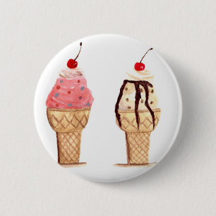 Badge Rond 5 Cm Crème de glace