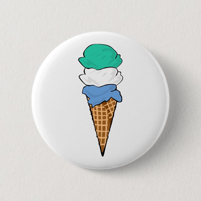 Badge Rond 5 Cm Crème glacée gay pride (Devant)