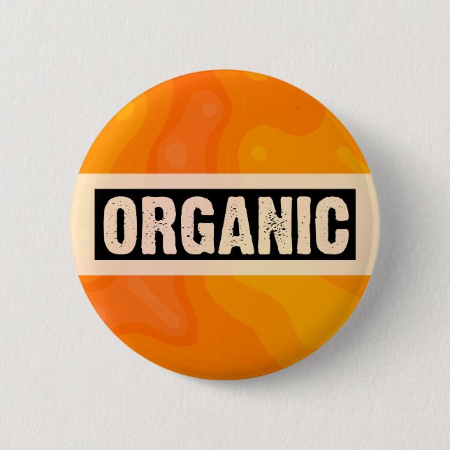 Badge Rond 5 Cm Crème orange - organique (Devant)