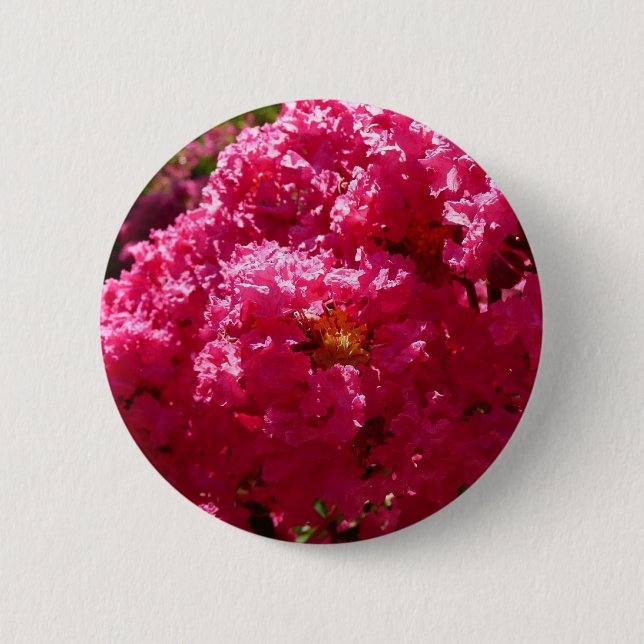 Badge Rond 5 Cm Crepe Myrtle Tree Magenta Floral (Devant)