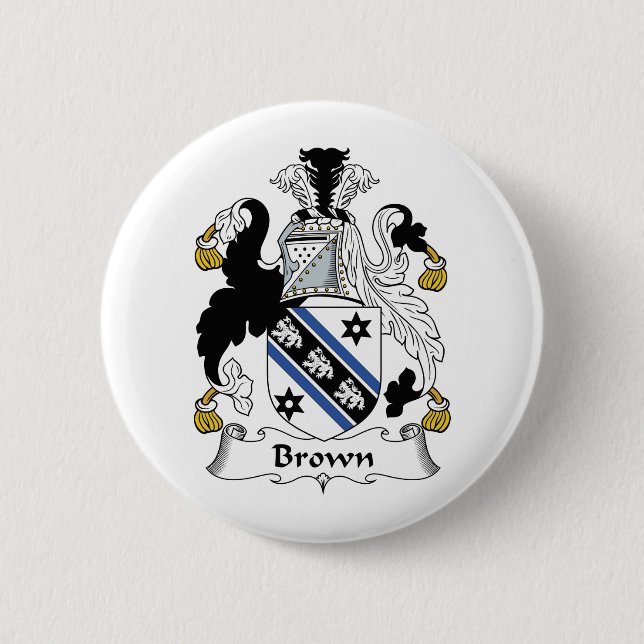 Badge Rond 5 Cm Crête Brown de famille (Devant)