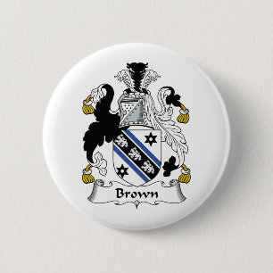 Badge Rond 5 Cm Crête Brown de famille