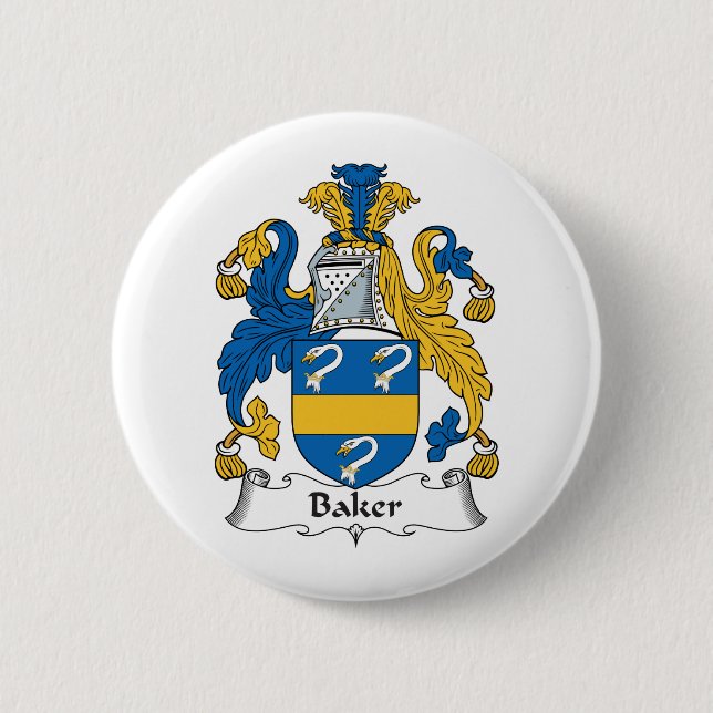 Badge Rond 5 Cm Crête de famille de Baker (Devant)