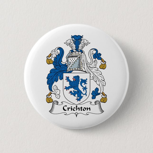 Badge Rond 5 Cm Crête de famille de Crichton (Devant)
