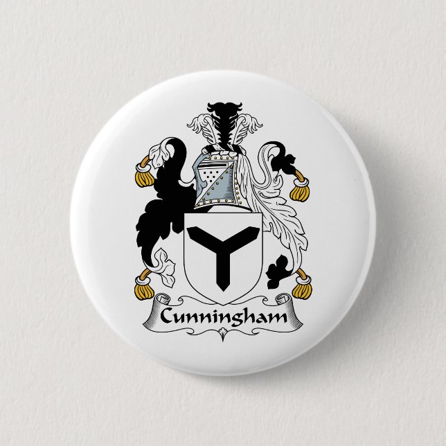 Badge Rond 5 Cm Crête de famille de Cunningham (Devant)