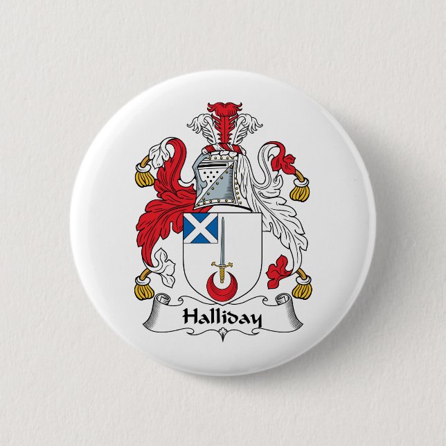 Badge Rond 5 Cm Crête de famille de Halliday (Devant)