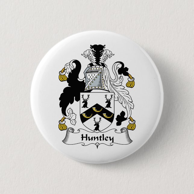 Badge Rond 5 Cm Crête de famille de Huntley (Devant)