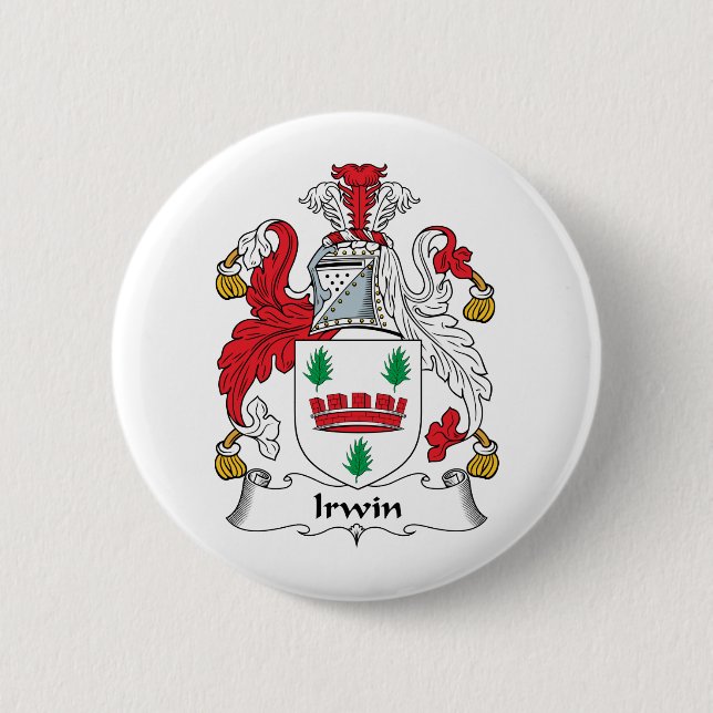 Badge Rond 5 Cm Crête de famille d'Irwin (Devant)