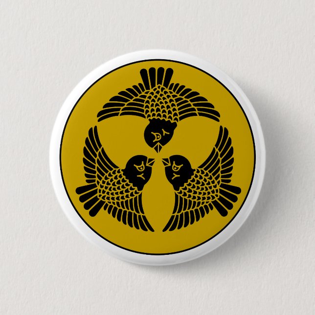 Badge Rond 5 Cm Crête de l'Épervier japonais (Devant)