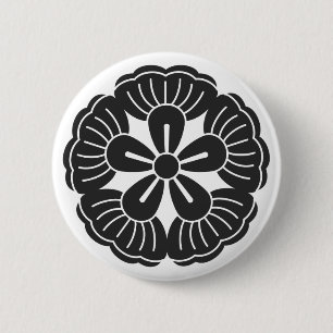 Badge Rond 5 Cm [Crêtes de famille] Fleurs