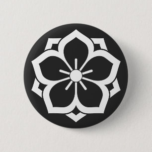 Badge Rond 5 Cm [Crêtes de famille] Fleurs