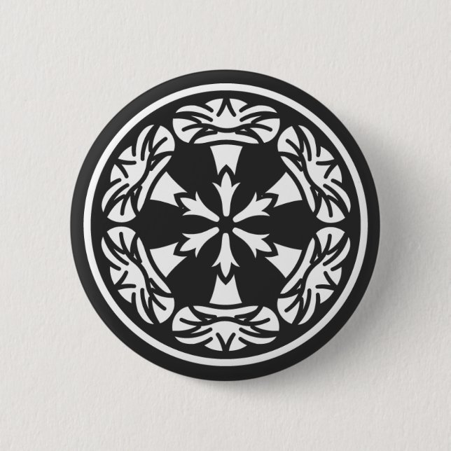 Badge Rond 5 Cm [Crêtes de famille] Fleurs (Devant)