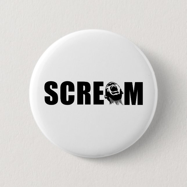 Badge Rond 5 Cm Cri perçant (Devant)