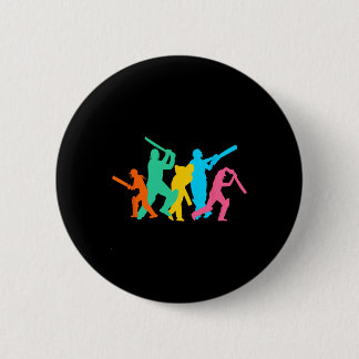 Badge Rond 5 Cm Cricket Hommes Joueur de cricket Joueurs de cricke