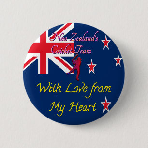 Badge Rond 5 Cm Cricket international de Nouvelle-Zélande