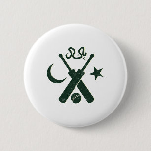 Badge Rond 5 Cm Cricket Pakistan (étoile jaune ourdou)